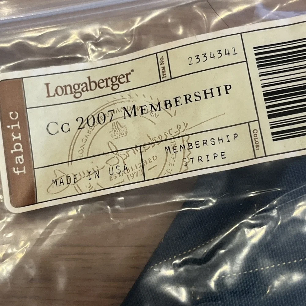 Longaberger Fabric Liner for 2007 Collector's‎ Club Memership Basket 2334341 NEW